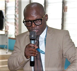 Professor Samuel Fosu Gyasi, Dean of the School of Sciences of the University of Energy and Natural Resources, addressing the participants Professor Samuel Fosu Gyasi, Dean of the School of Sciences of the University of Energy and Natural Resources, addressing the participants